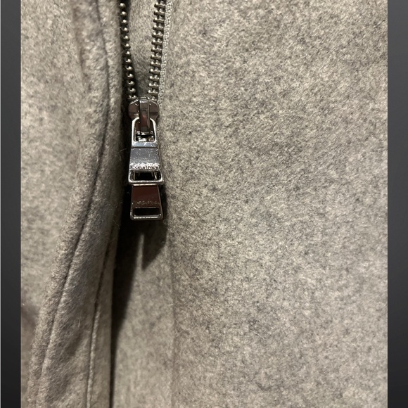 Calvin Klein Wool Blend Asymmetrical Zipper Coat w/ Vegan Leather Detail - Picture 5 of 7
